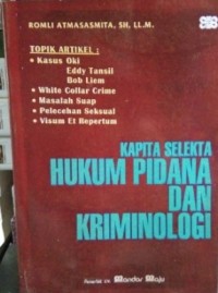 Kapita Selekta Hukum Pidana dan Kriminologi