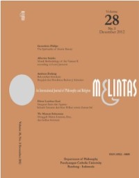 Melintas : An International Journal of Philosophy and Religion Volume 28 Nomor 3 Desember 2012